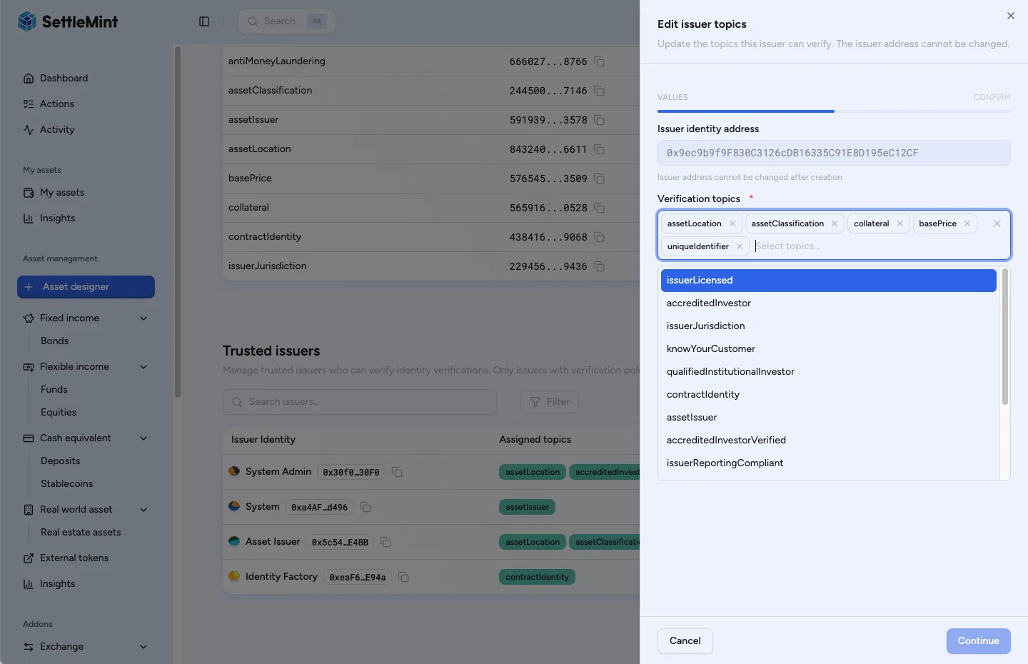 Multi-select topics dropdown