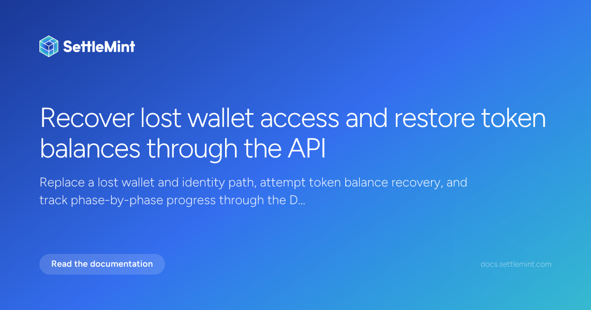 Wallet and identity recovery API reference | DALP Documentation ...
