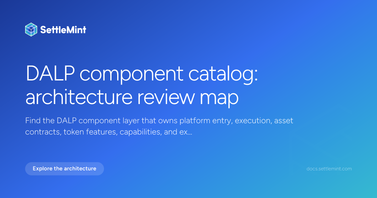 Component catalog | DALP Documentation | SettleMint