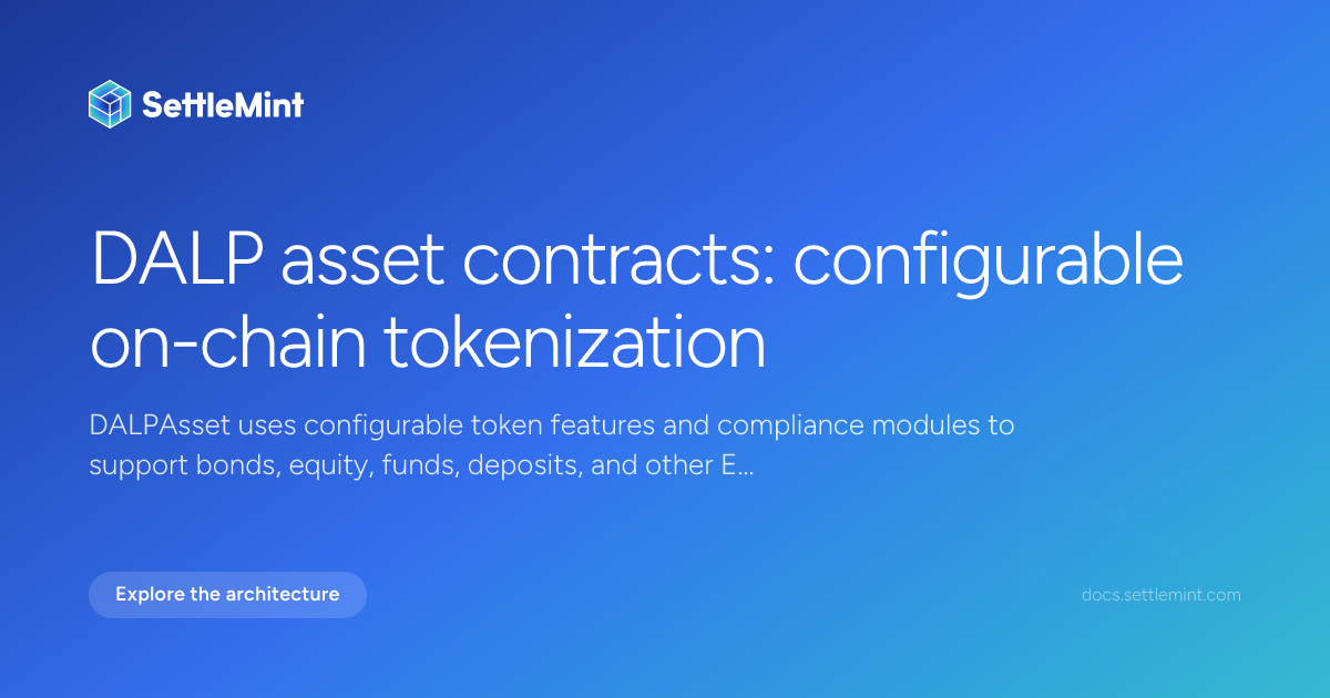 Asset Contracts | DALP Documentation | SettleMint