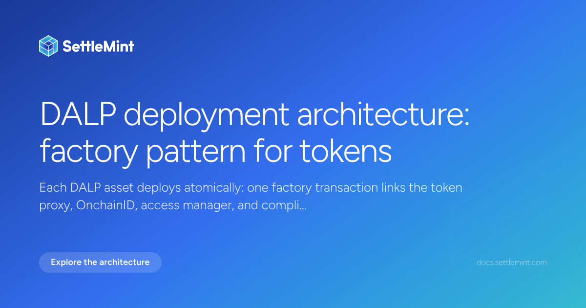 Deployment Architecture | DALP Documentation | SettleMint