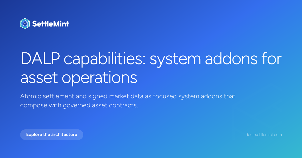 Overview | DALP Documentation | SettleMint