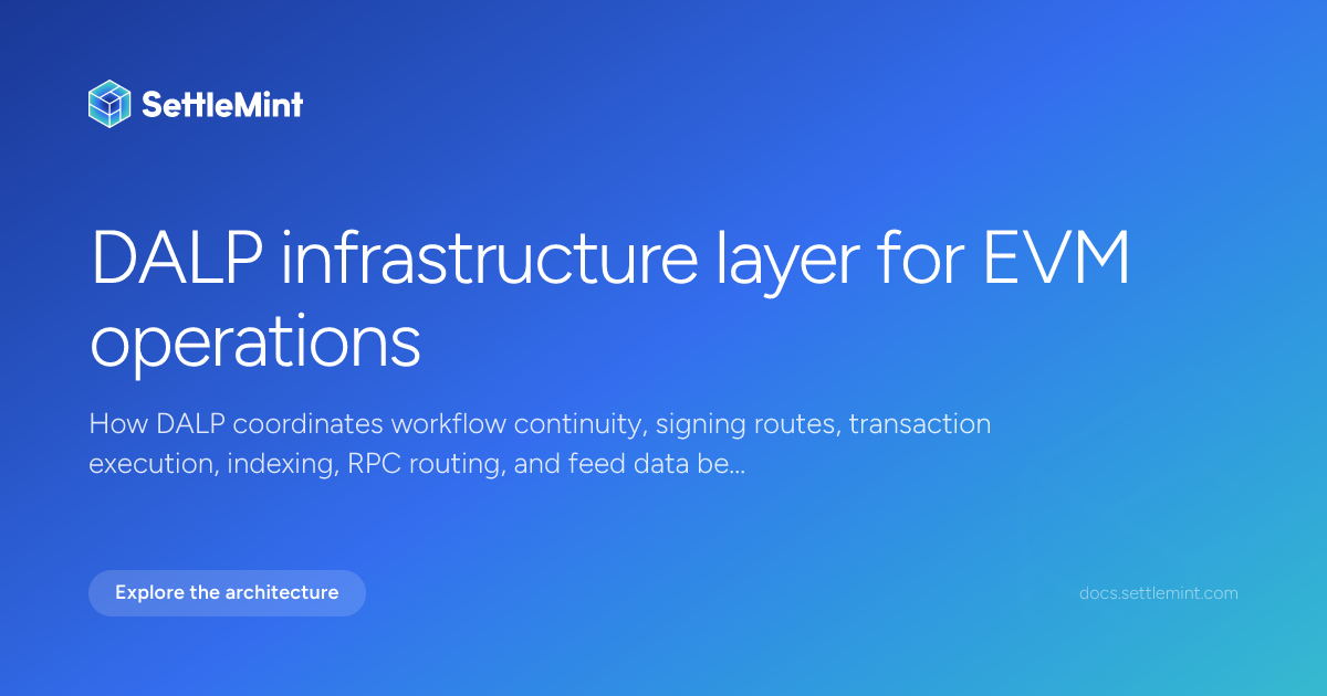 Infrastructure overview | DALP Documentation | SettleMint