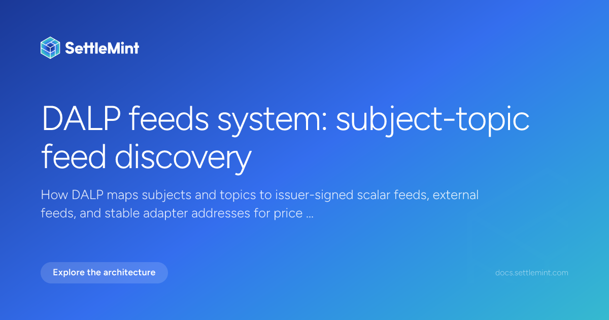 Feeds system | DALP Documentation | SettleMint