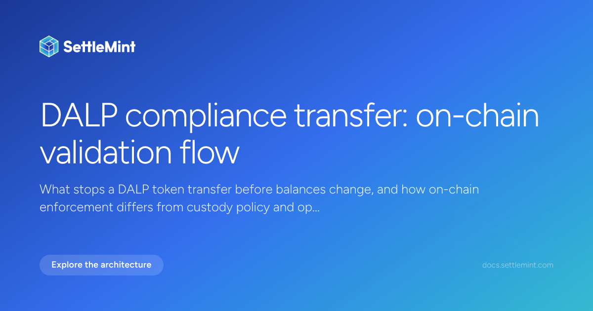 Compliance Transfer | DALP Documentation | SettleMint