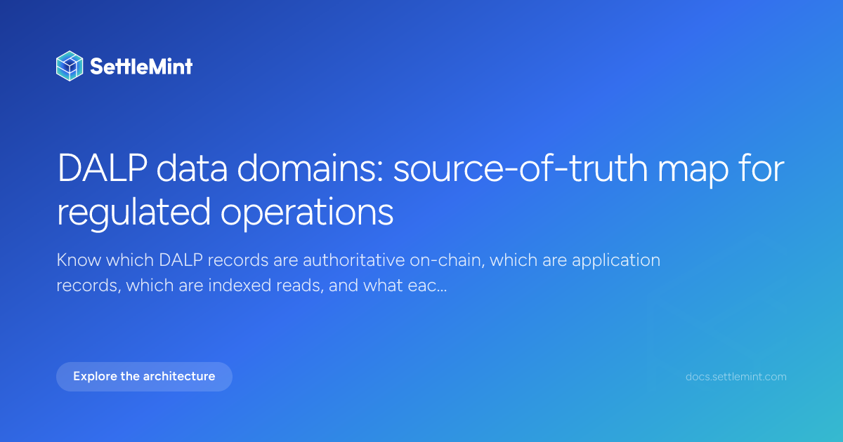 Data domains | DALP Documentation | SettleMint