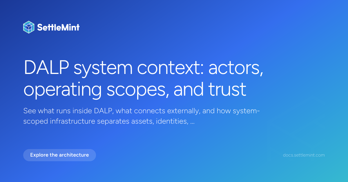 System context | DALP Documentation | SettleMint