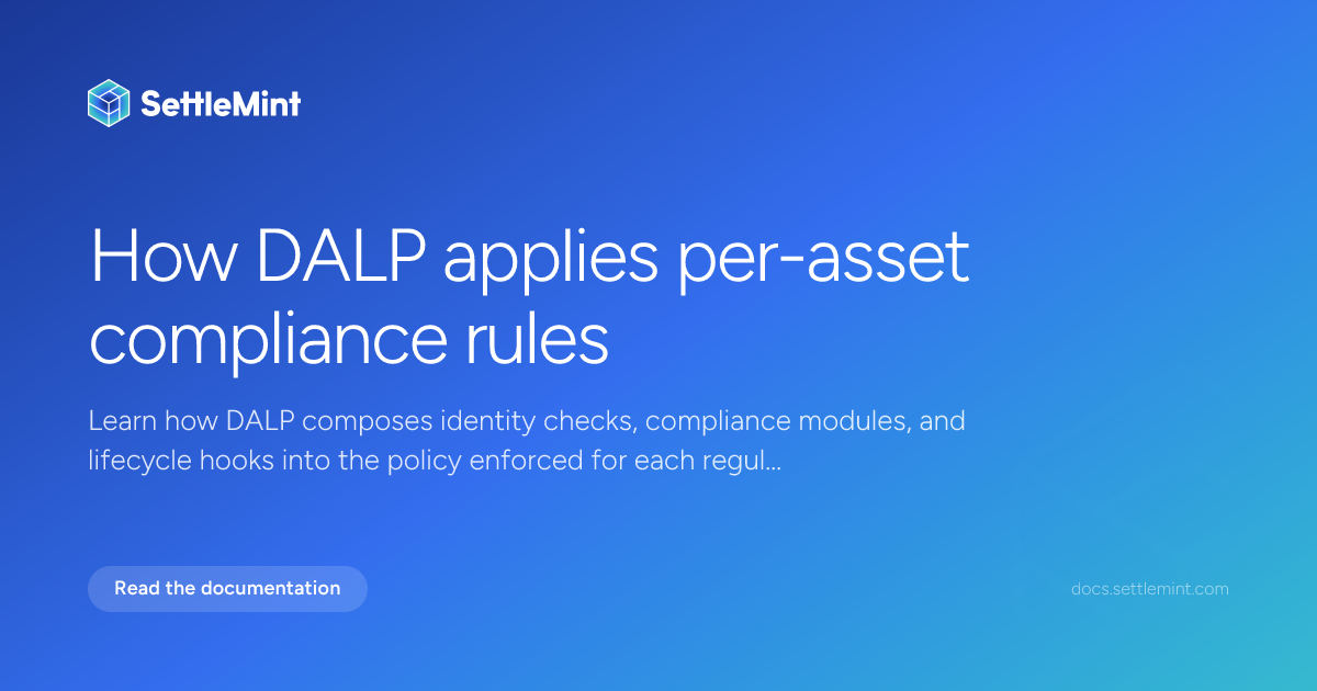 Asset policy | DALP Documentation | SettleMint