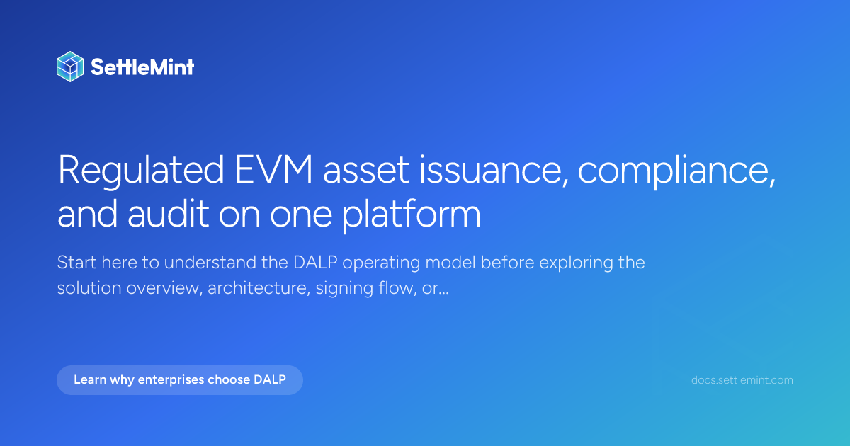 Asset tokenization introduction | DALP Documentation | SettleMint