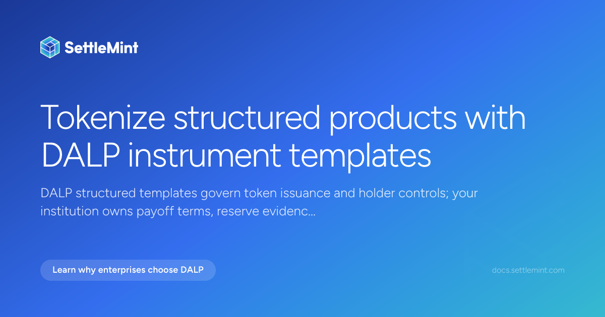 Structured products | DALP Documentation | SettleMint