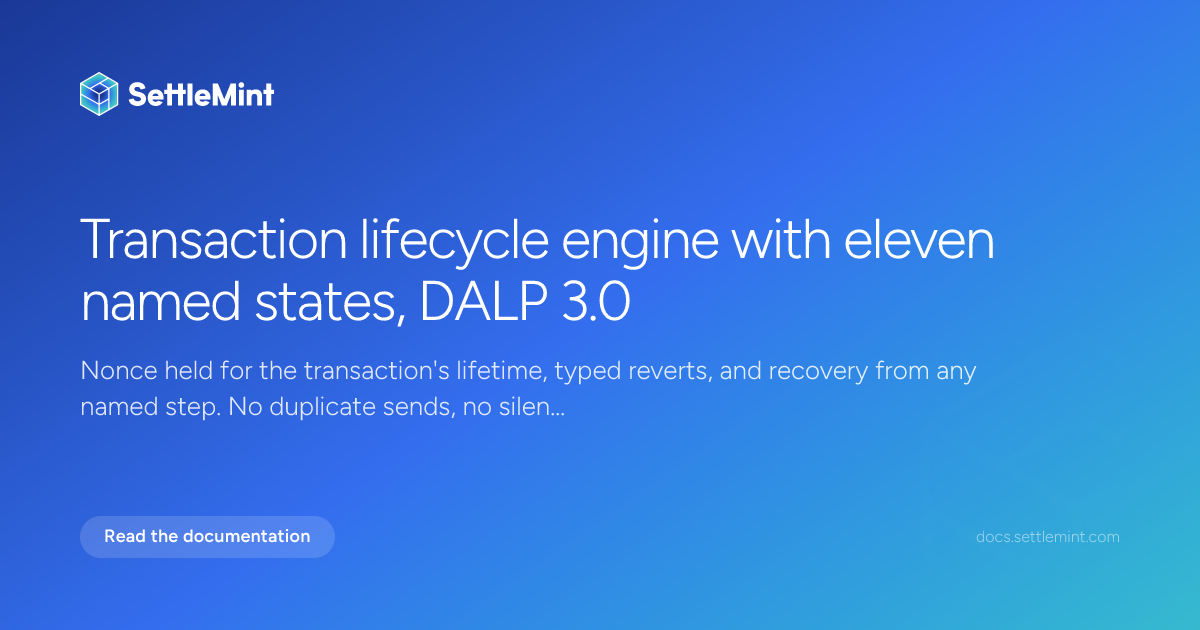 Durable transactions | DALP Documentation | SettleMint