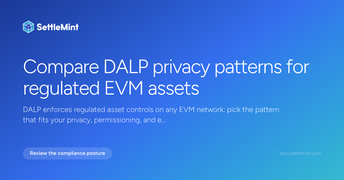Privacy architecture patterns | DALP Documentation | SettleMint
