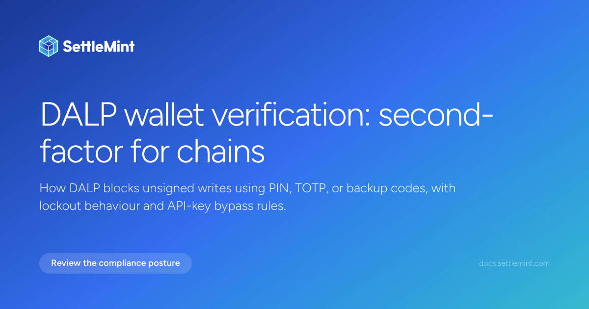 Wallet Verification | DALP Documentation | SettleMint