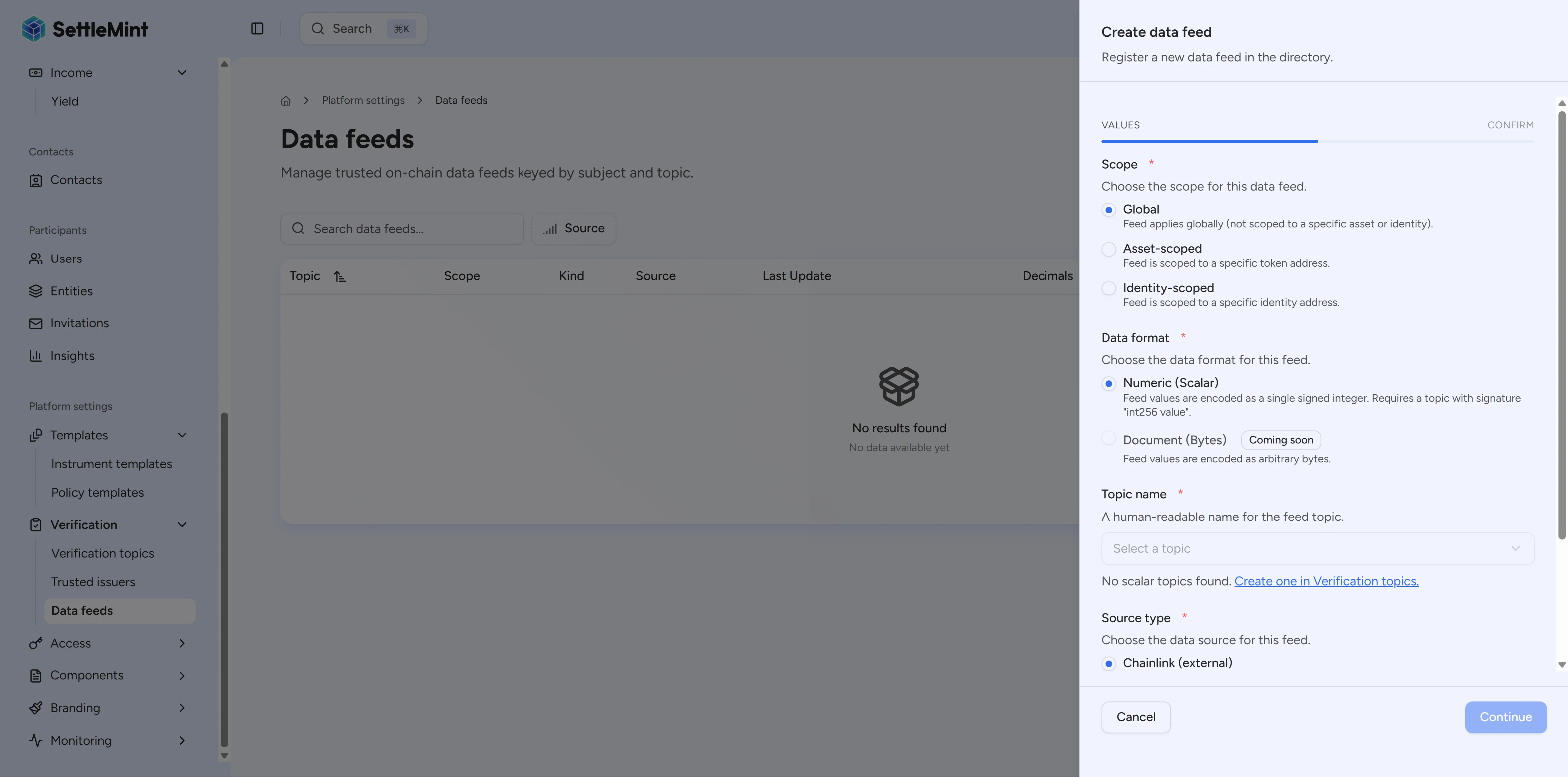 Create-feed workflows support new market data sources without breaking consumers.