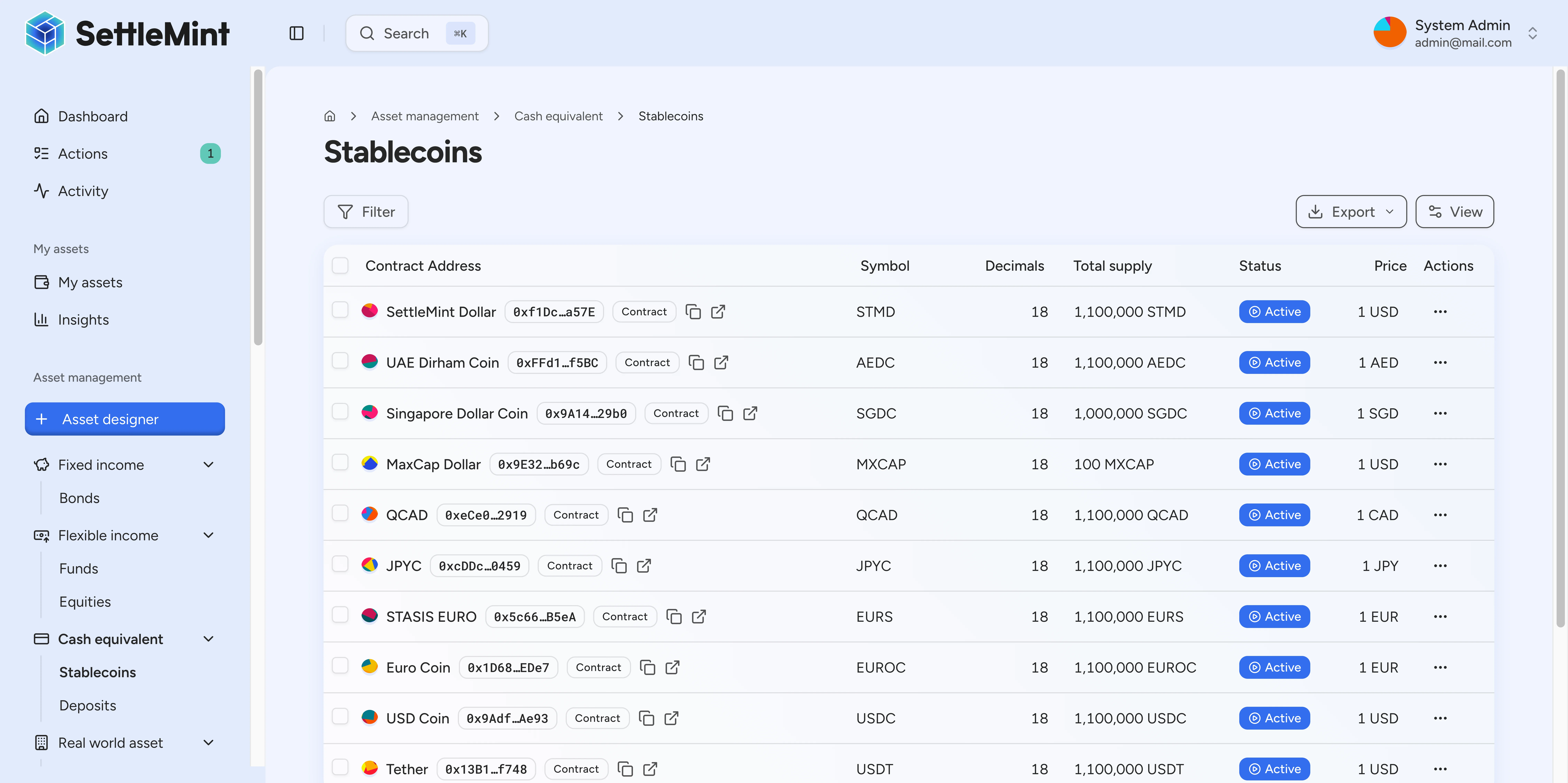 Fully collateralized stablecoins maintaining the link between on-chain tokens and real-world reserves.